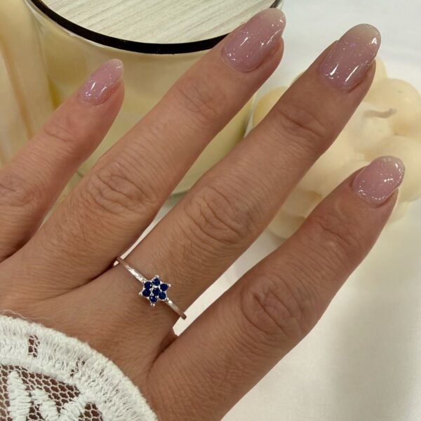 a Anillo AF microzirconia G azul zafiro