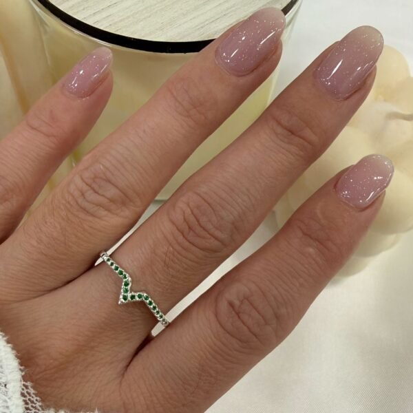 a Anillo AF microzirconia C verde esmeralda