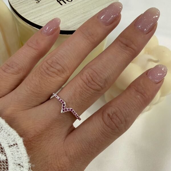 a Anillo AF microzirconia C rosa rubi