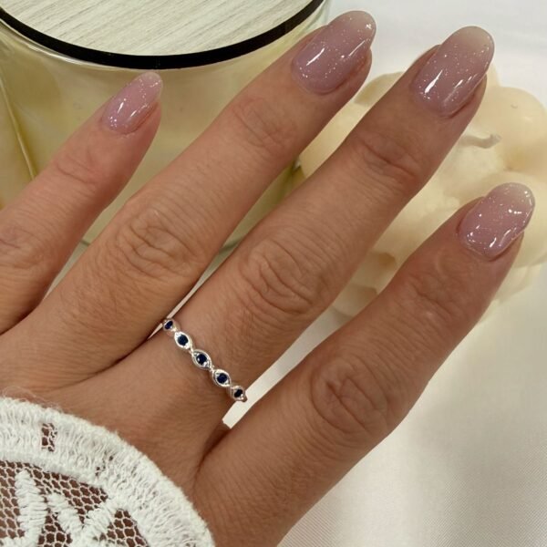 a Anillo AF microzirconia I azul zafiro