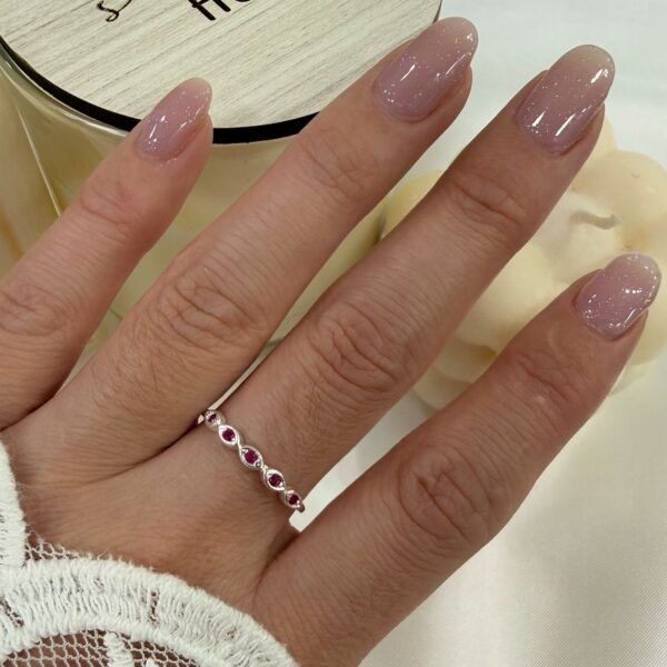 a Anillo AF microzirconia I rosa rubi