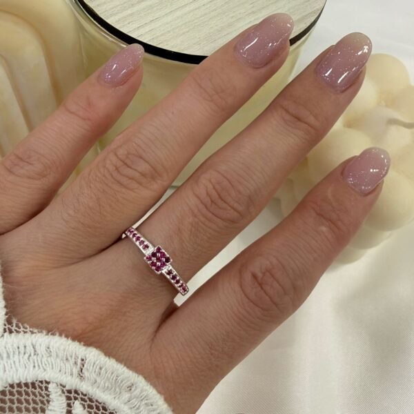 a Anillo AF microzirconia J rosa rubi