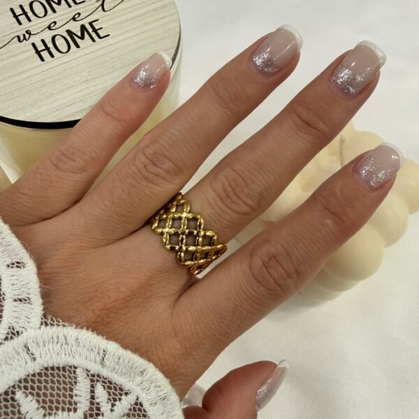 anillo a abud 53 regulable dorado