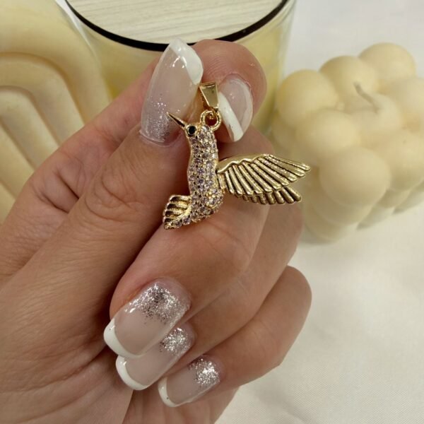 dije colibri mod 2 blanco  dorado