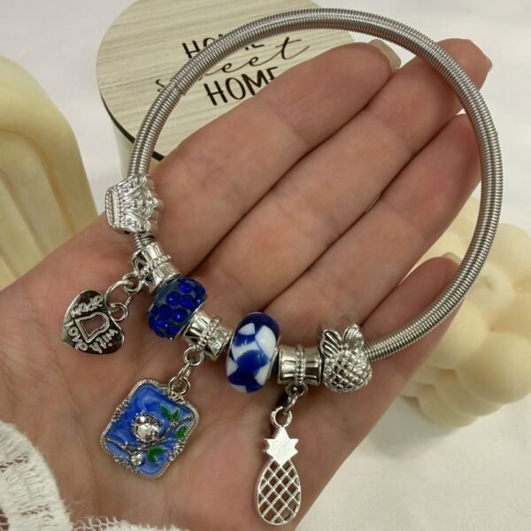 pulsera con dijes pasantes mod 6