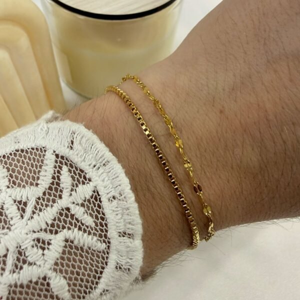 pulseras doradas mod V Doble pulsera