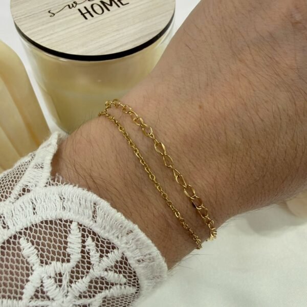 pulseras doradas mod U Doble pulsera