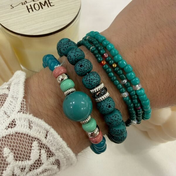 set pulseras x4 extensibles (colores varios) mod 5