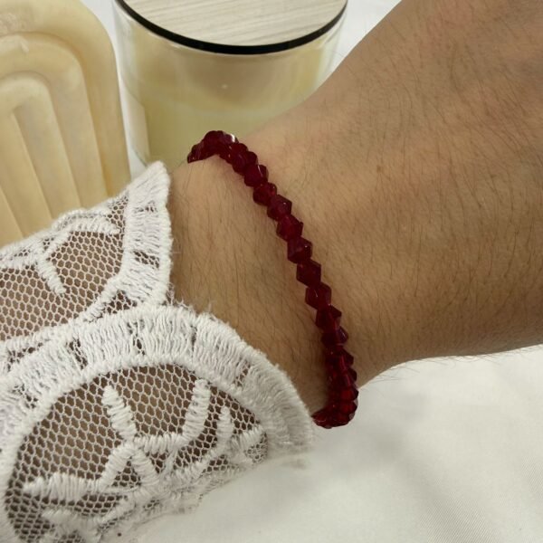 pulseras facetadas brillo color rojo/bordo