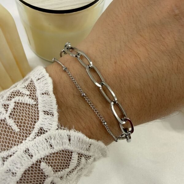 a Pulsera diseño trabajado mod 7 doble pulsera  a.q