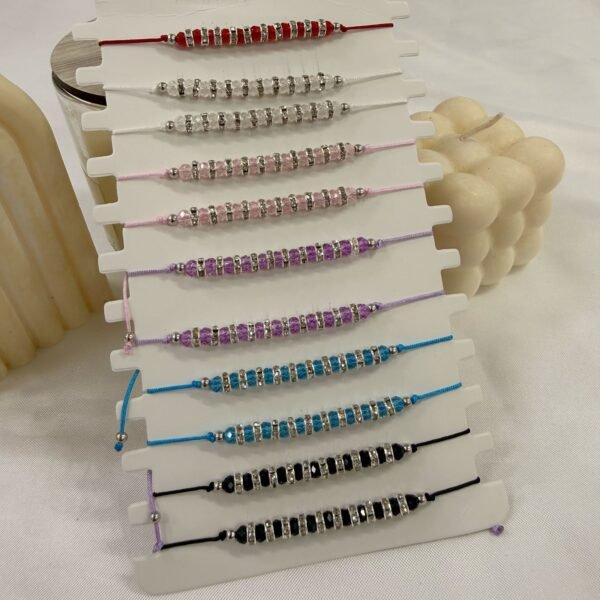 pulsera Van piedritas facetadas ajustables colores varios.