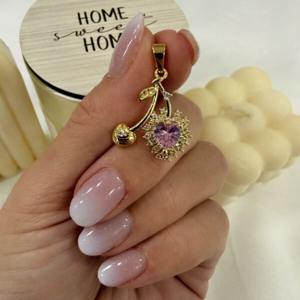 dije cherry 2 rosa dorado