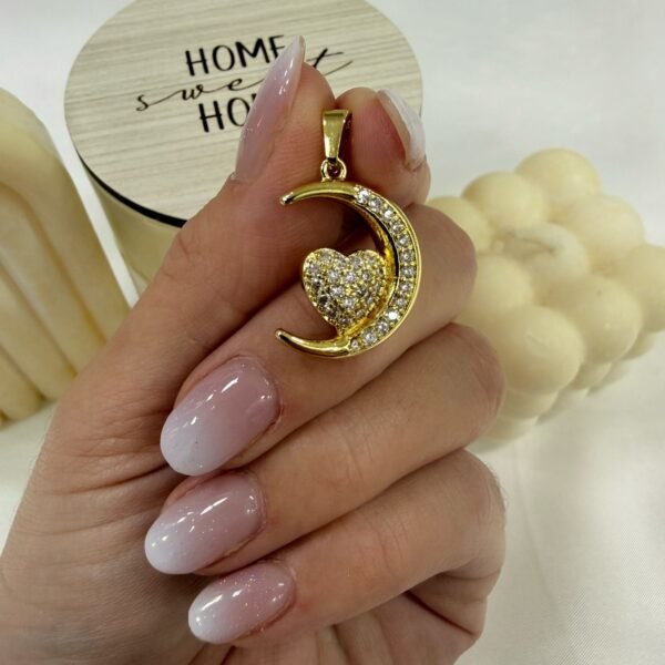 dije luna corazon micropave dorado