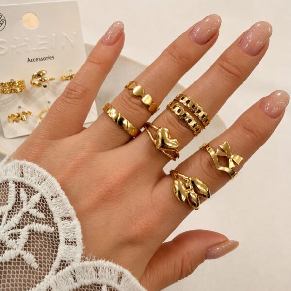 a 0 set x 6 anillos dorados modelo 11