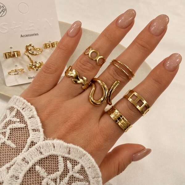 a 0 set x 6 anillos dorados modelo 1