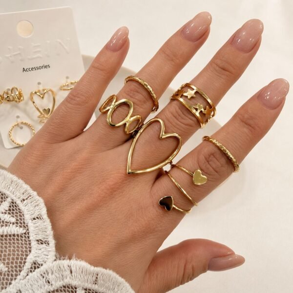 a 0 set x 6 anillos dorados modelo 12