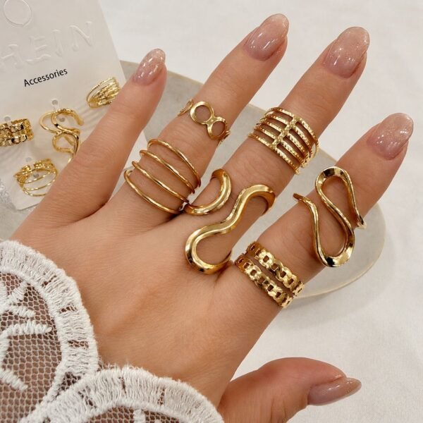 a 0 set x 6 anillos dorados modelo 13