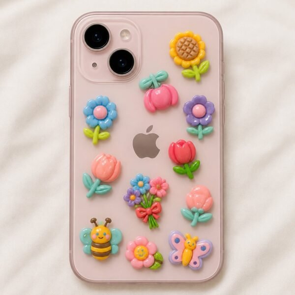 Set x 6 charms adhesivos para celular mod coloridos