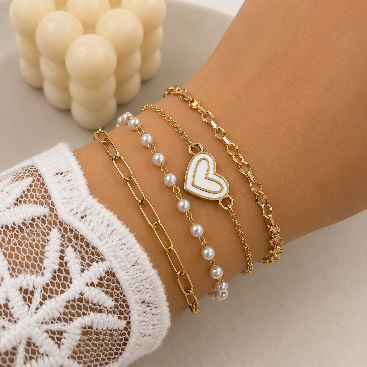a 0 set x 4 pulseras dorada modelo I