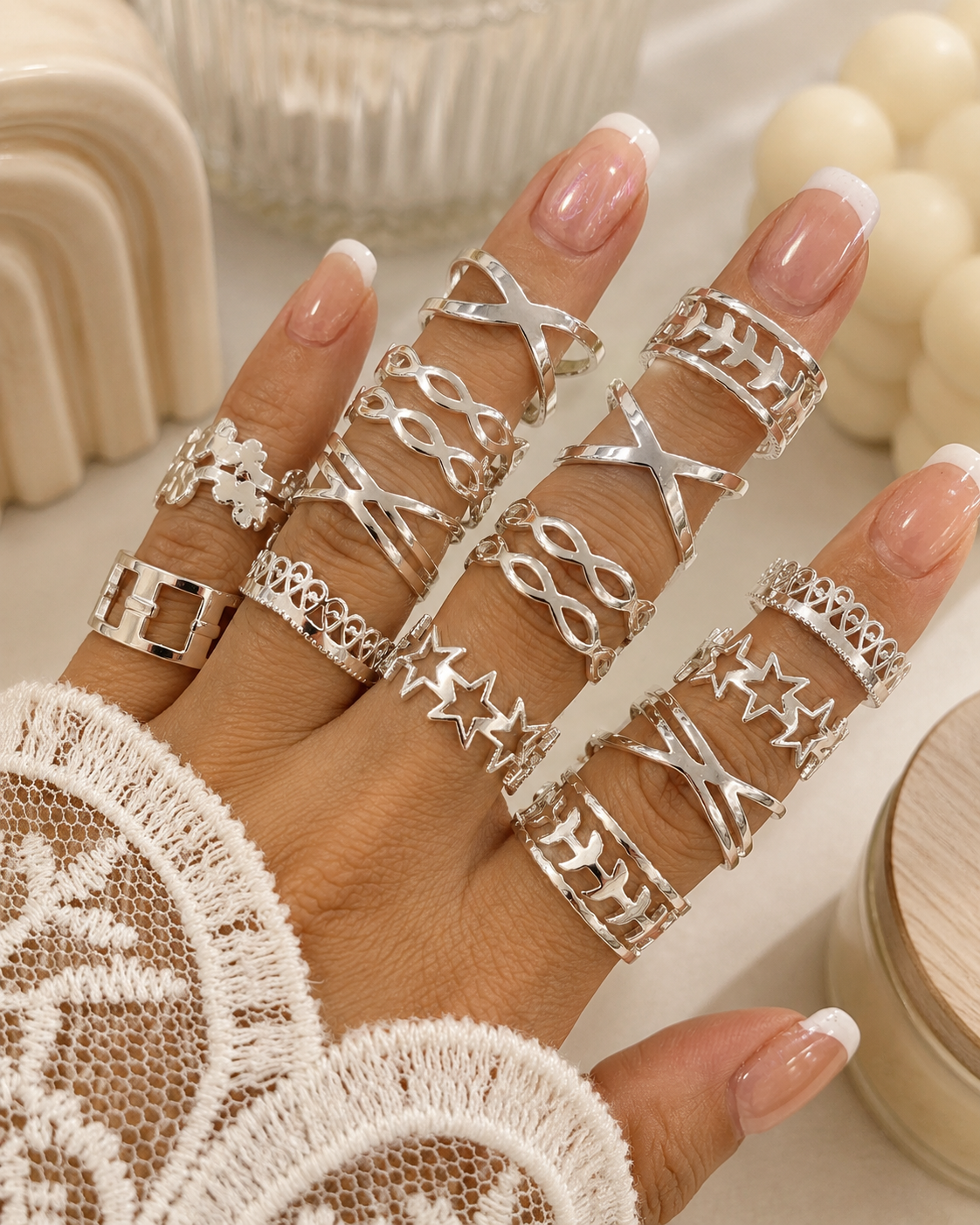 a a kit x 12 anillos surtidos talles variados modelo 7