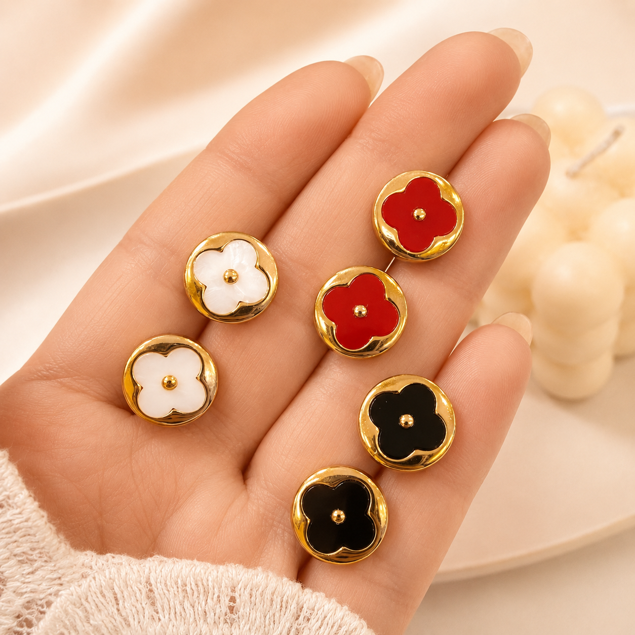 aros 0 set x 3 pares pasantes dorado mod C