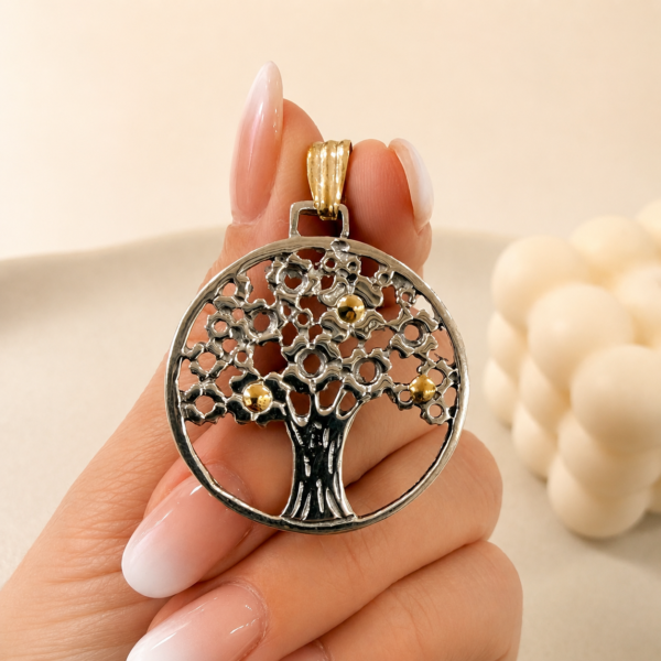 Dije arbol vida medalla redondo