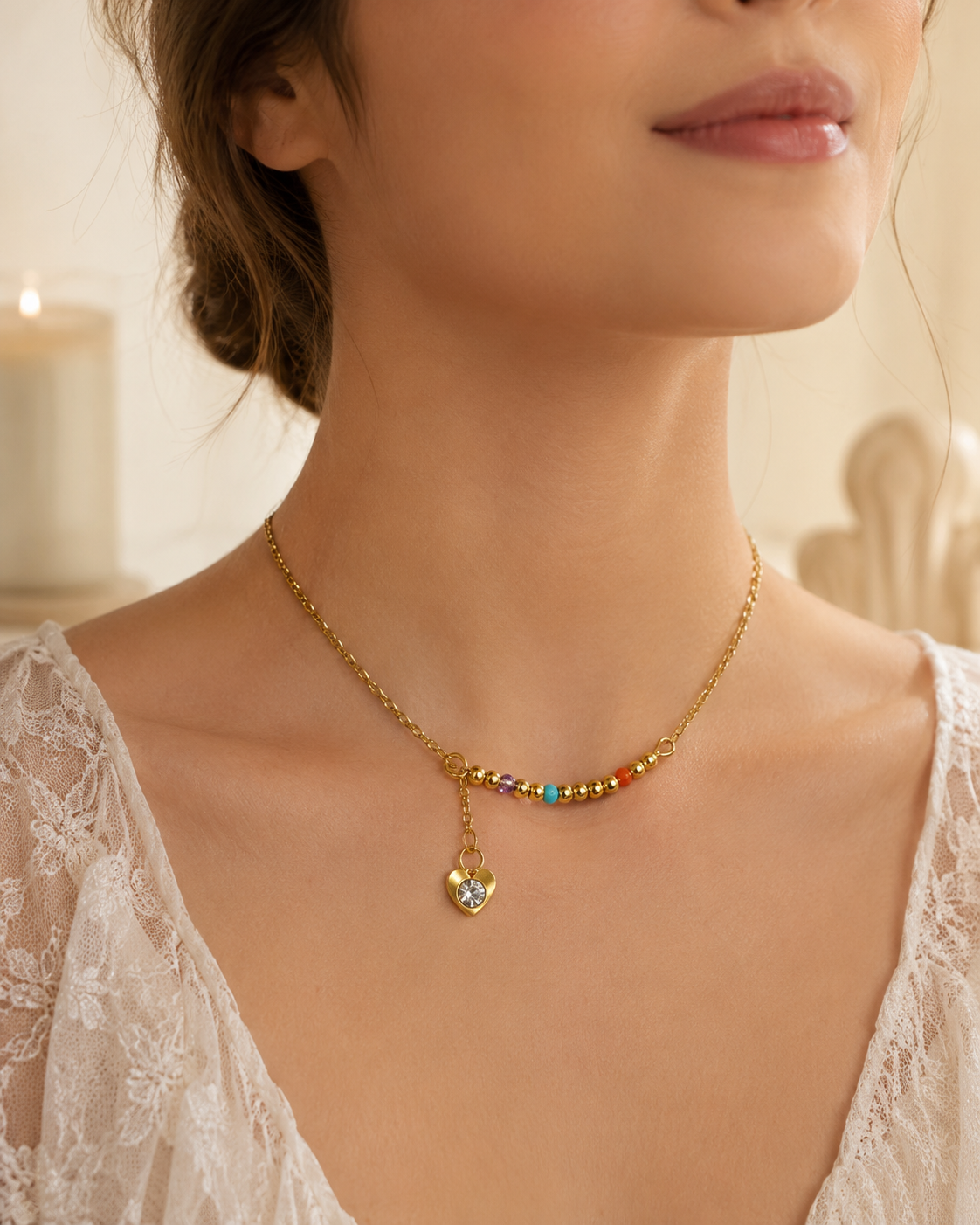 conjunto con bolitas y cubic corazon