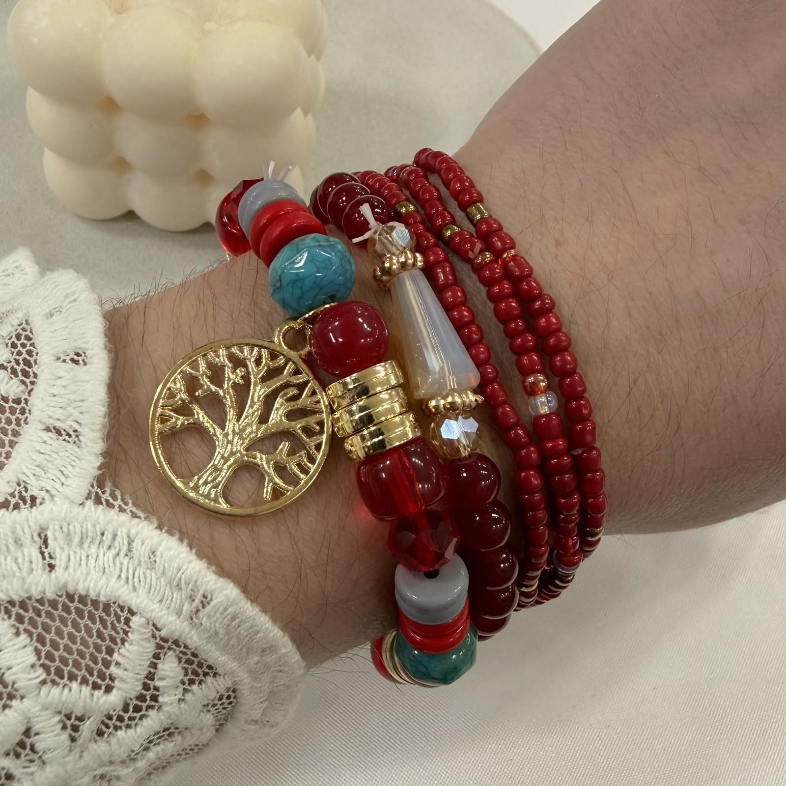 set pulseras x4 extensibles (colores varios) mod 7