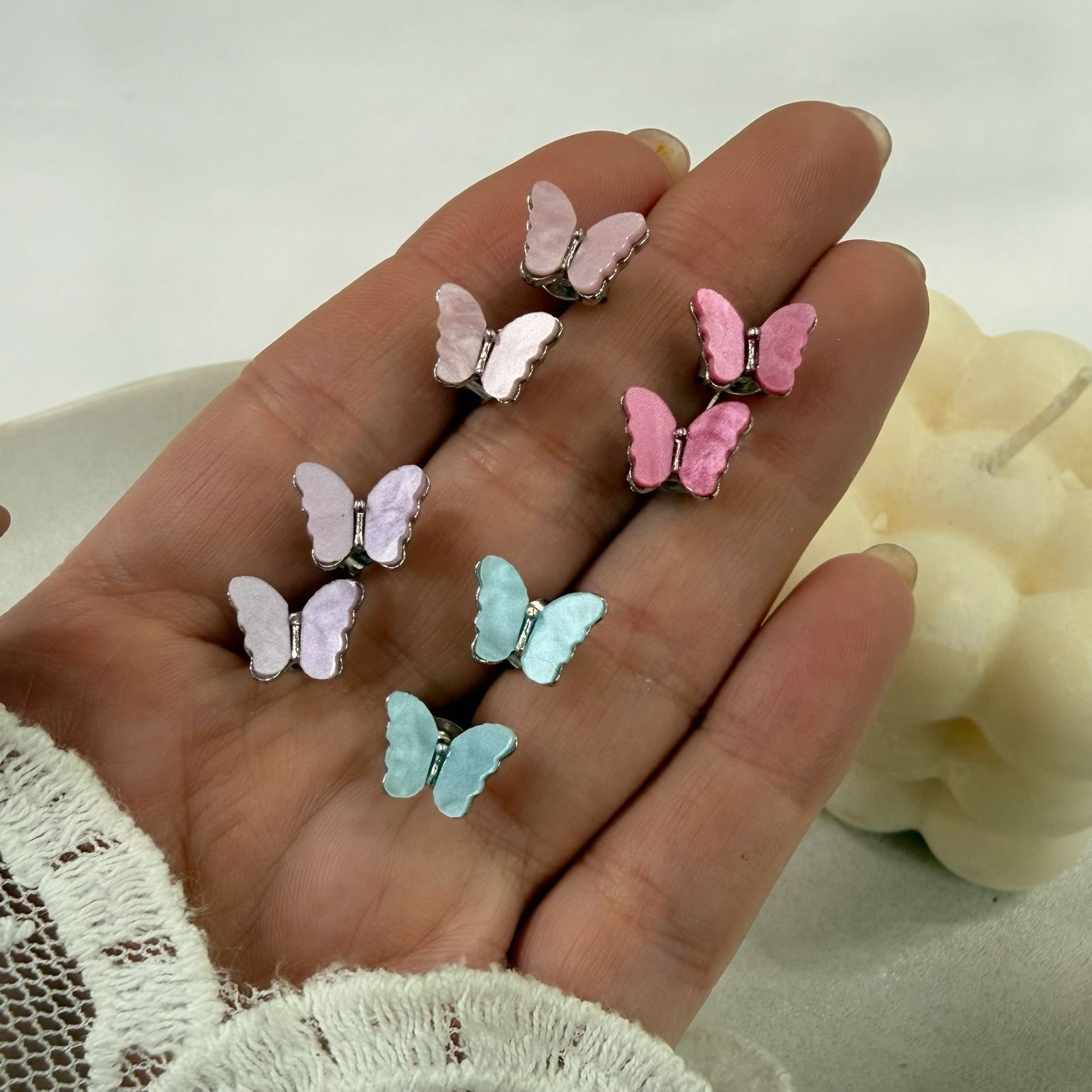 a alfi set x 4 pares mariposas nacar colores a.q