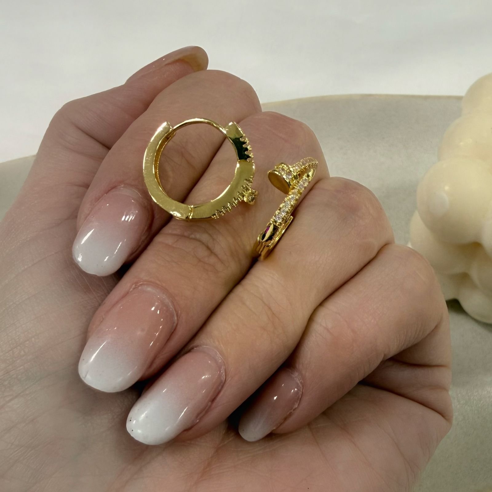 aros a argollas Acero dorado mod 38