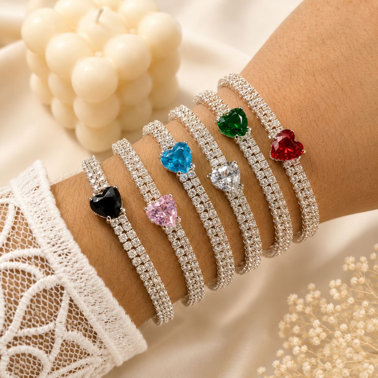 0oferta pulsera brillo mod corazon