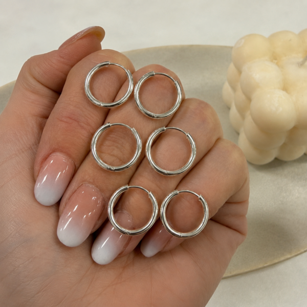 a alfi set x 3 pares argollas 14mm a.b  mod E