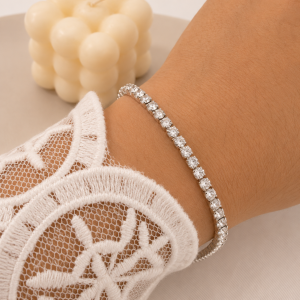 0oferta pulsera brillo  simple blanco