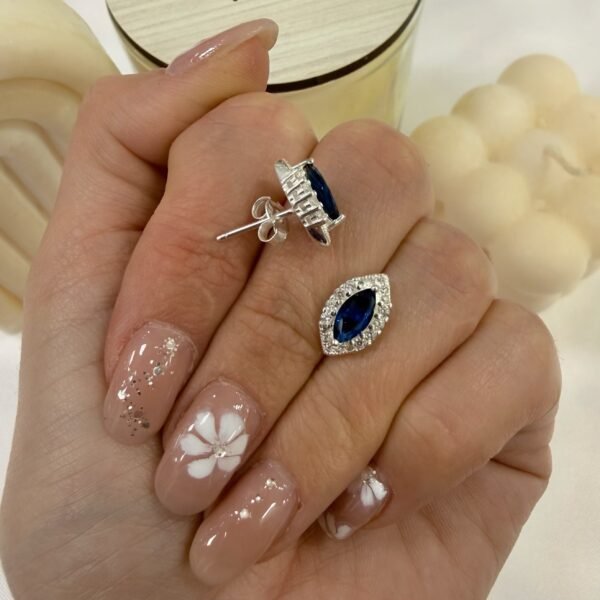 Aros pasantes cubic circon azul mod 4