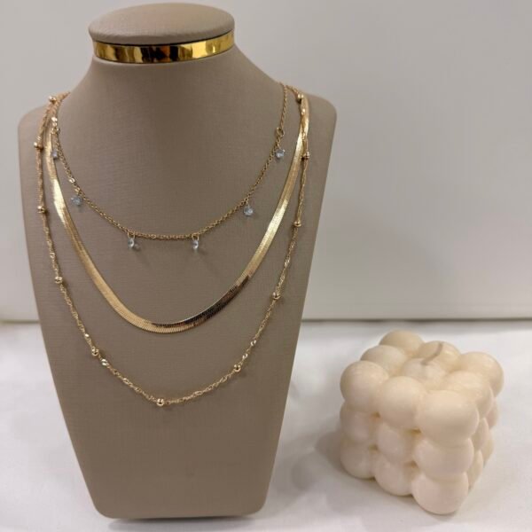 a 0 set x cadenas triples doradas modelo O