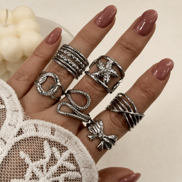 Alternative view of a kit x 6 anillos surtidos talles regulables modelo MIX a.q