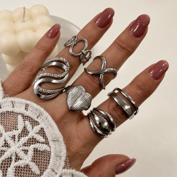 a kit x 6 anillos surtidos talles regulables modelo MIX a.q