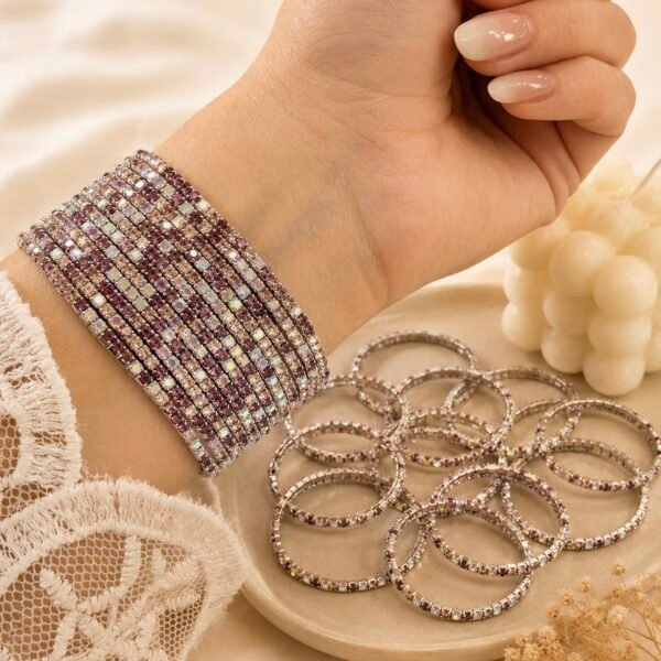 0oferta pack x 12 pulseras extensibles microzirconia degrade mod D