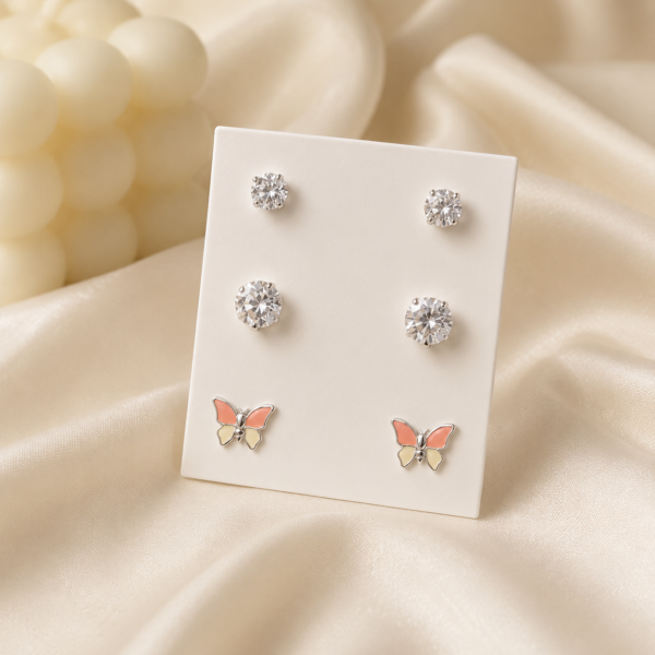 a alfi set x 3 pares argollas con cubic microzirconia mod 12