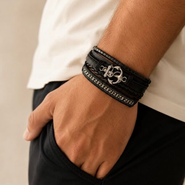Alternative view of a set Pulseras hombre mod A a.q