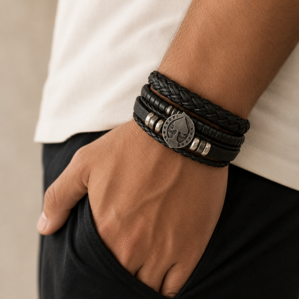 Alternative view of a set Pulseras hombre mod D a.q