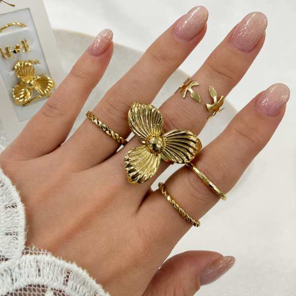 a 0 set x 6 anillos dorados modelo 23