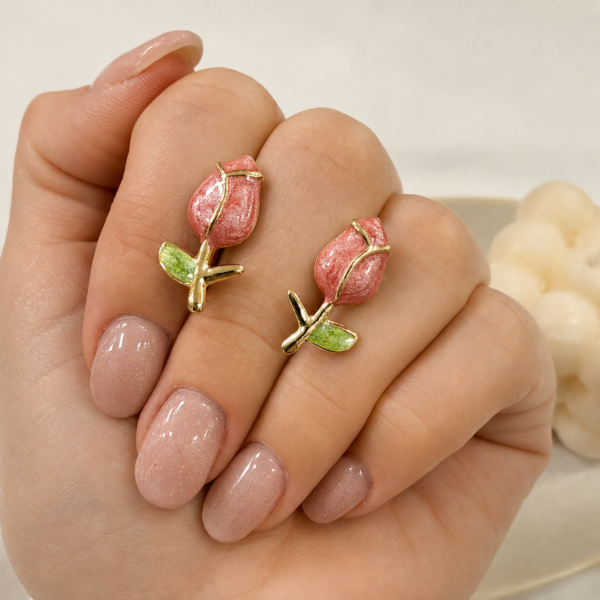 aros 0 tuli dorados mod 15 (rosa, blanco , rojo)