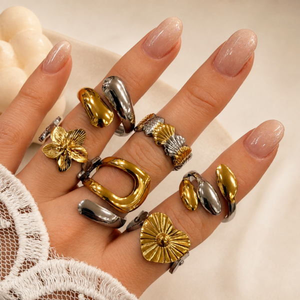 a a kit x 6 anillos surtidos talles regulables modelo astrid a.q combinados A4