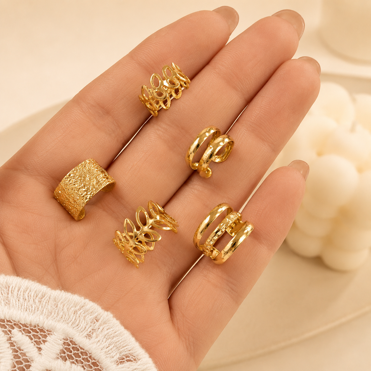 a 0 set x 5 cuff modelo dorado