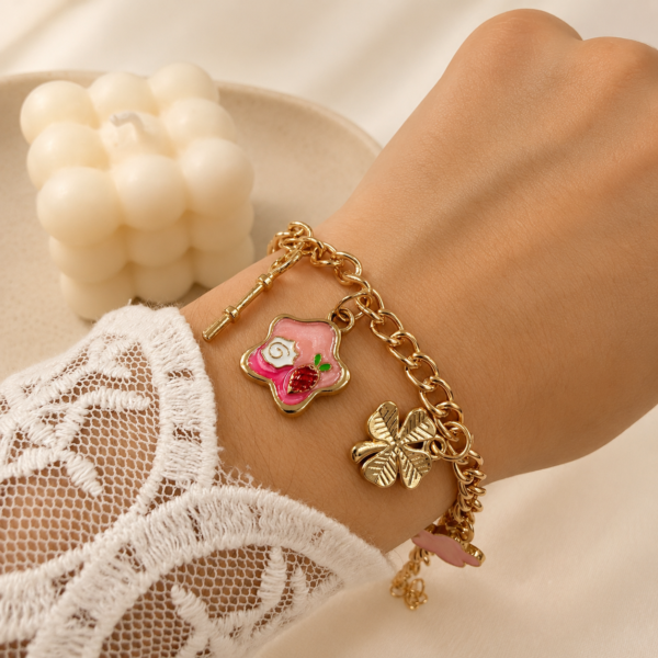 a 0 set x 1 pulseras dorada modelo esmalte 1
