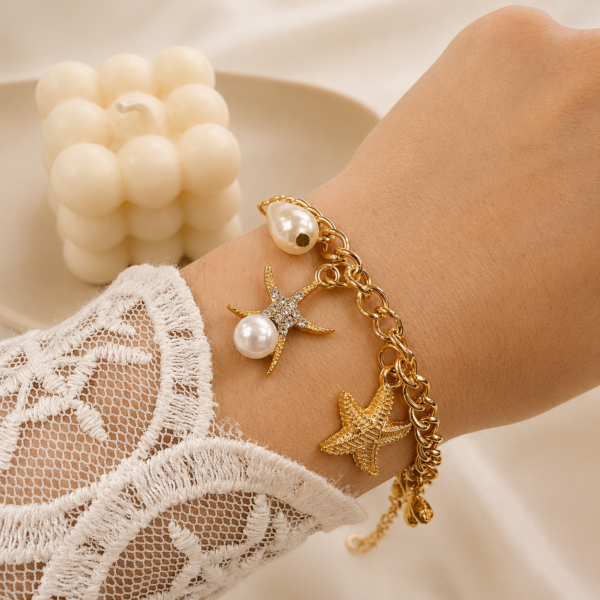 a 0 set x 1 pulseras dorada modelo mar