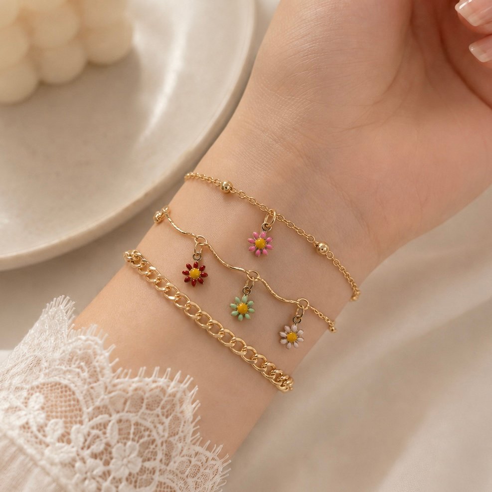 a 0 set x 3 pulseras dorada modelo I