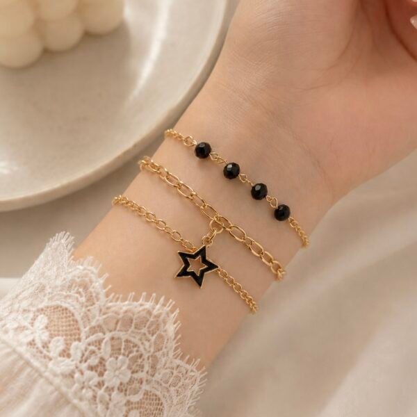 a 0 set x 3 pulseras dorada modelo X