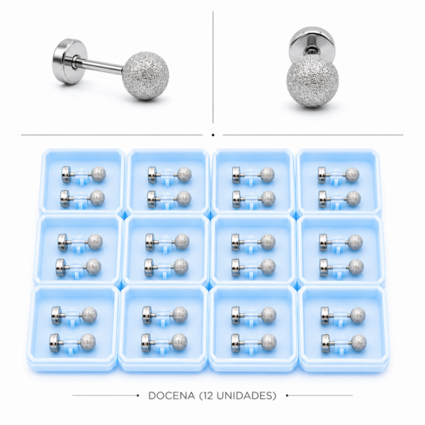 0a blister x 12 pares aros abridores bolita facetada a.b